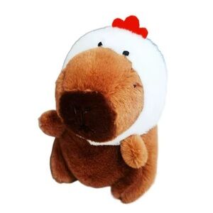 New Capybaras Chicken hat soft plush keychain dangeler clip
